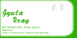 gyula uray business card